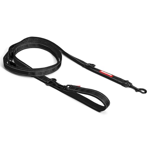 EzyDog Vario 6 Multi-Functional Dog Leash with Snap Hook, Standard, Black