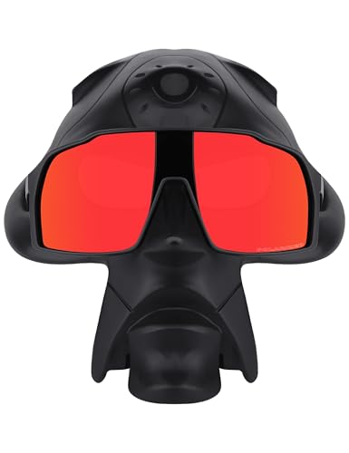 Polarized Sunglasses for Men Women, Lightweight Womens Mens Shades Sun Glasses Lens/Nose Pads, UV400 Protection - Black Frame + 2 Pieces Nose Pads + Lava Red Lens2