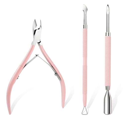 luxwo 3 Cortador de Cutículas, Para Manicura Profesional y Doméstica(Rosa)
