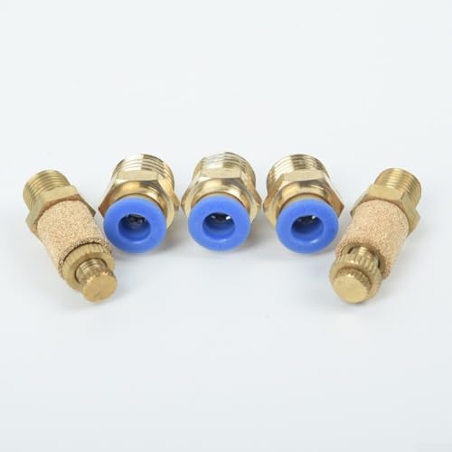 4V210-08 5 Port 2 Position Magnetventil Pneumatikventil mit Stecker, DC 12V 29mA, BSPT G1/4 Gewinde, IP65, für industrielle Luftsysteme