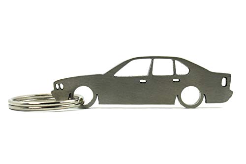 Boostnatics Silhouette Keychain Keyring Compatible with E34 5-Series Key Fob