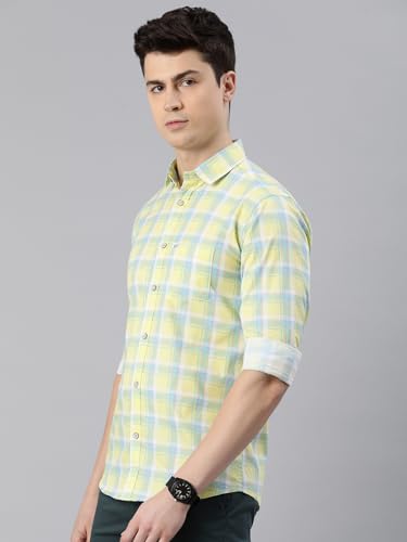 Majestic Man Men Box Checkered Slim Fit Cotton Casual Shirt