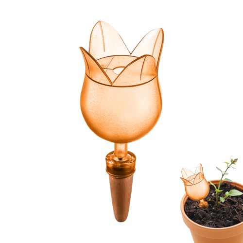 自動花散水装置 - TulipShape 自己散水プランターインサート | 屋内植物杭 | スローリリース 灌漑システム セラミックポット、観葉植物、菜園、初心者庭師用