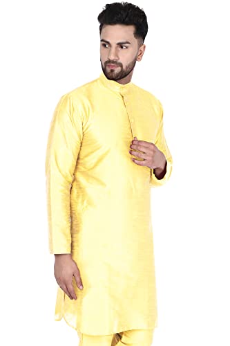 SKAVIJ Men's Art Silk Long Shirt Indian Casual Kurta Party Wear Outfit3
