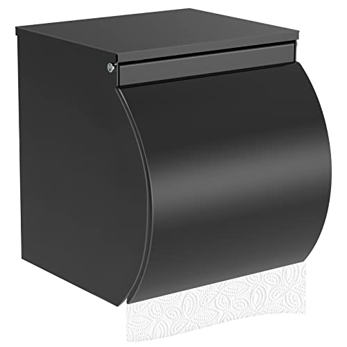 POHO Matte Black Toilet Paper Holder Wall Mount - SUS 304 Stainless Steel Tissue Holder for Bathroom - Self Adhesive Toilet Paper Holder with Shelf (Cat and Dog Proof) POHO Matte Black Toilet Paper Holder Wall Mount - SUS 304 Stainless Steel Tissue Holder for Bathroom - Self Adhesive Toilet Paper Holder with Shelf (Cat and Dog Proof)
