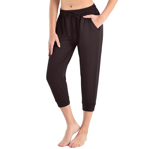 Image of CADITEX Womens Joggers with Pockets,Stretch Active Drawstring Sweatpants Women for Travel Workout Running