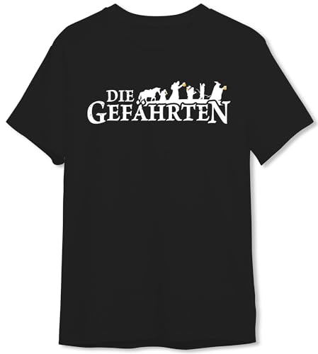 Tassenbrennerei T-Shirt Herren Die Gefährten lustiges JGA Shirt für Junggesellenabschied Männer Team Bräutigam Baumwolle (Schwarz/L)