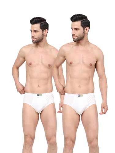 Image of Men 100% Combed Cotton Inner Elastic Self Design Briefs INFO IE