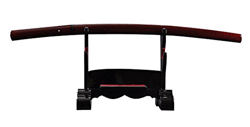 Handmade Sword - Samurai Shirasaya Katana, Hand Forged, 1095 Carbon Steel, Clay Tempered, Full Tang, Sharp, No Tsuba, Red Handle, Red Wooden Scabbard, Sword Certificate