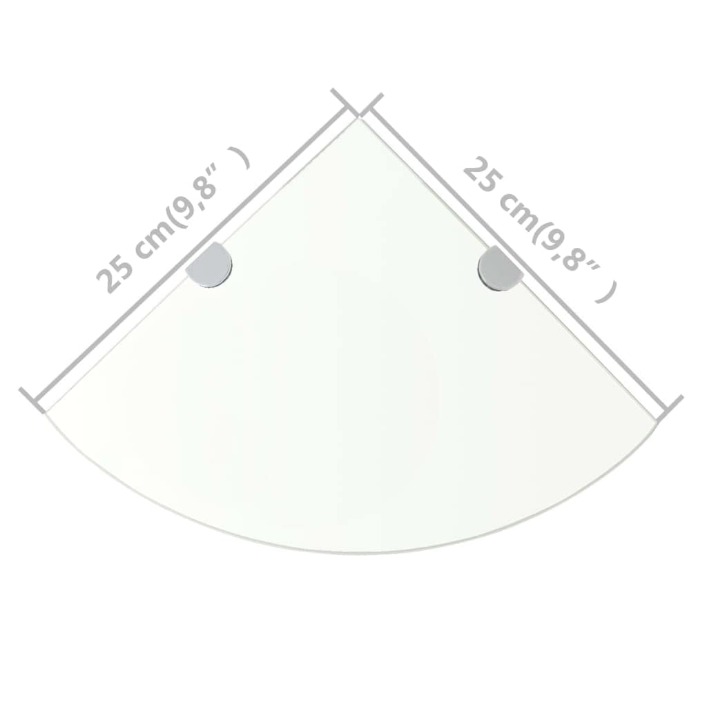 Confezione da 2 mensole sospese in vetro cromato, mensole trasparenti da parete per soggiorno, camera da letto e ufficio, elegante soluzione per riporre librerie e credenze