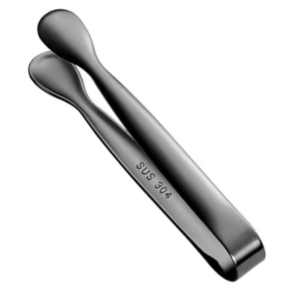 Stainless Steel Mini Serving Tongs, Black Ice Tongs for Sugar Cubes, Appetizers, Tea Party, Coffee Bar, Desserts
