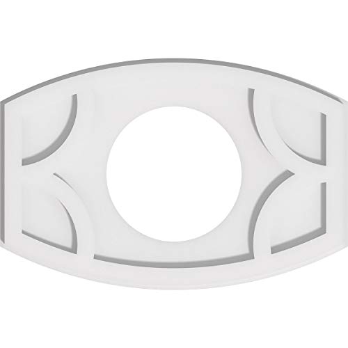 Image of Ekena Millwork CMP18X12KY-07000 Kailey Architectural Grade PVC Contemporary Urethane Ceiling Medallions 18 inchW x 12 inchH x 7 inchID x 9 3 /4 inchC x 1 inchP