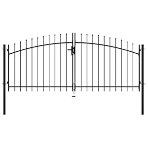 Lauuoeriau Doppeltür-Zauntor mit Speerspitze, 300 x 150 cm