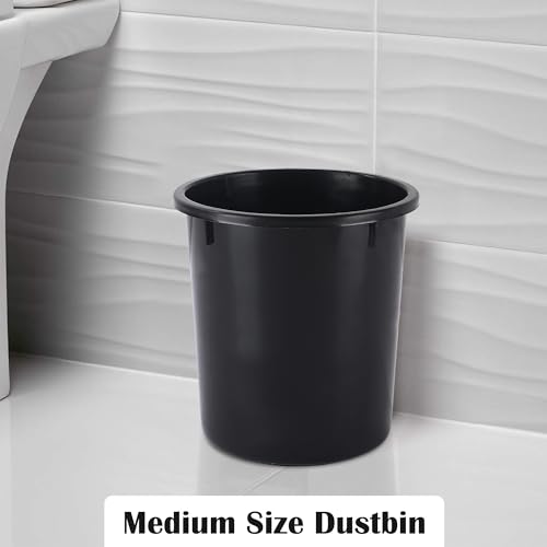 Image of Heart Home Pack of 2 Open-Top 5 Liters Dustbin for Bedroom, Bathroom & Kitchen | Durable & Portable Garbage Bin for Daily Household Use | Dustbin for Office /Small Spaces | Black