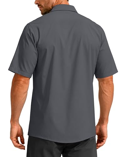 Image of G Gradual Men's Fishing Shirts with Zipper Pockets UPF 50+ Lightweight Cool Short Sleeve Button Down Shirts for Men Hiking