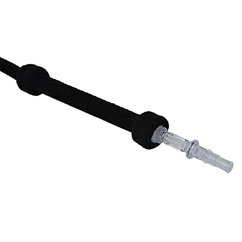 Hookah Hose 6.75ft Washable Hookah Pipe with Detachable Mouth Tips Soft Textile Covering Durable Shisha Hose (Black)