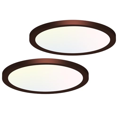 hepside 2PACK Flush Mount LED Ceiling Light Fixture Oil Rubbed Bronze, 12Inch 28W, Dimmable...