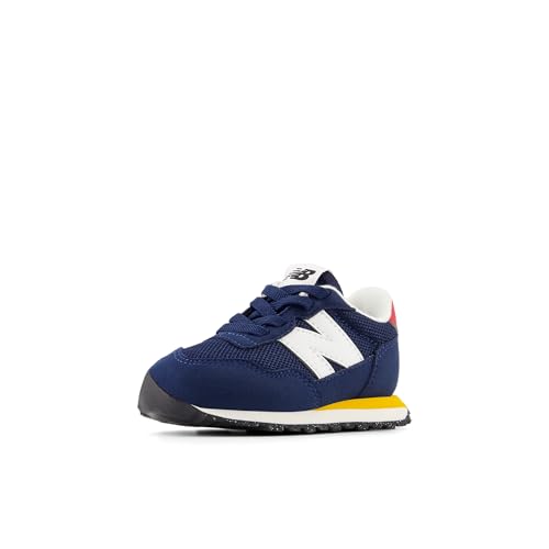 New Balance Kids 237 Bungee Sneaker, NB NAVY/VARSITY GOLD, 2 W Infant (0-12 Months)