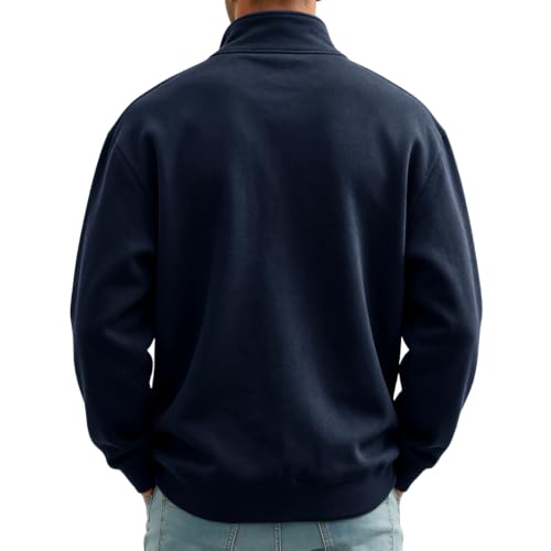 Fleece Sweatshirt Men Comfy Quarter Zip 1/4 Zip Pullover Sweat Shirts - image 4