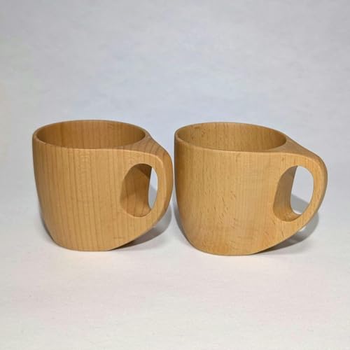 Craft Nuts Warm Tableware Beech Coffee Cup Pair Set