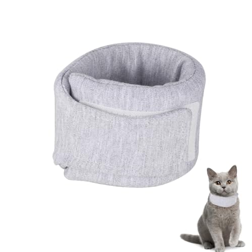 LAKPYN Collare Per Gatti,Collare Anti-Leccamento Per Gatti,Collare Morbido,Collare Regolabile,Articoli Per Animali Domestici(Grigio)