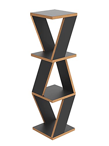 Image of Home Sparkle Triangular Corner Wall Shelf MDF Wall Shelf Rack Wall Mounted Floating Shelves (Black)