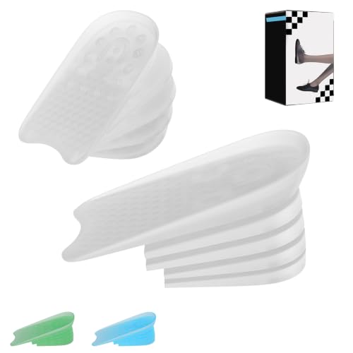 Taloneras silicona y plantillas de gel elevadoras, taloneras regulables de 5 niveles, para hombre y mujer, adaptables a la mayoría de zapatos