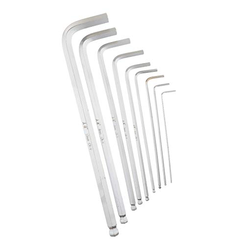 kowaku 9 PCS Conjunto de Chaves Allen Longas com Ponta Esférica Chaves Hexagonais Métricas T10-T50 1