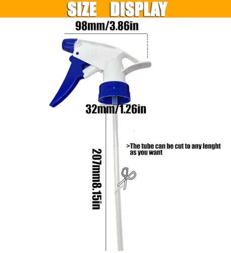 6PCS Blue Spray Bottle Nozzels Attachment Heavy Duty Trigger Spray Replacement Sprayer Nozzle Head Plastic 28/400 Spray Bottle Tops Fit for Standard 8oz/16oz Bottle2