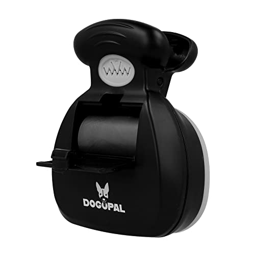 DOGOPAL Hundekotgreifer mit Beutel für Unterwegs - Tragbare Hundekotschaufel mit Erweiterbarem Fach für Hundekotbeutel - Hundekotzange Pooper Scooper - Kotschaufel Hunde Katze (GRAU, Medium)