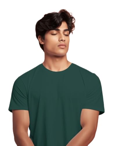 Image of DRIP Men's Solid Cotton Round Neck Half Sleeve T-Shirt