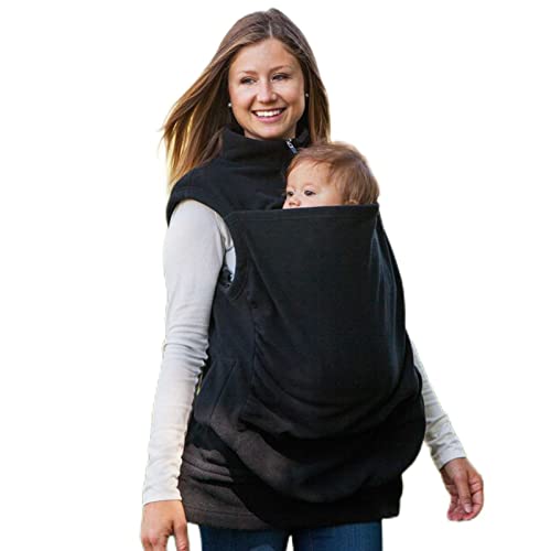 Abrigo Porteo Premama, Chaqueta Portabebés 2 en 1 Sudadera sin Mangas de Canguro de Lana con Bolsillo