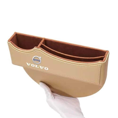 SXTYXCLGS Car Seat Storage Box, Leather Car Seat Gap Filler Organizer for Volvo XC90 XC60 V50 S60 V70 V60 V40 S90, for car Storage of Cell Phones, Sunglasses, Keys, Cards