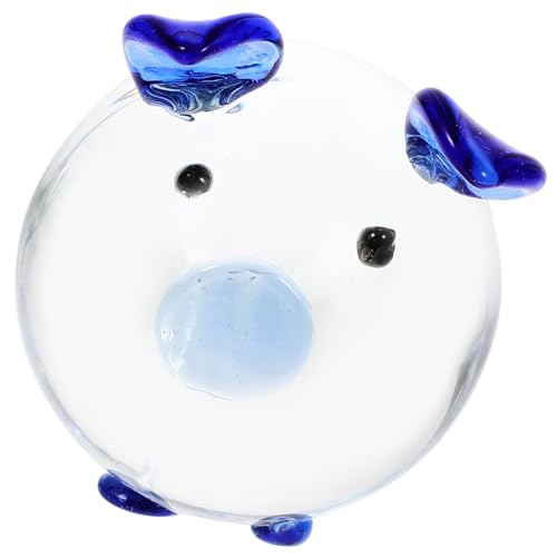TOYANDONA Kristallglas Tierfigur Schwein Blau Dekorativ für Zuhause Wohnzimmer Tisch Deko Geschenk Elegantes Glas Kunsthandwerk Wohnaccessoire