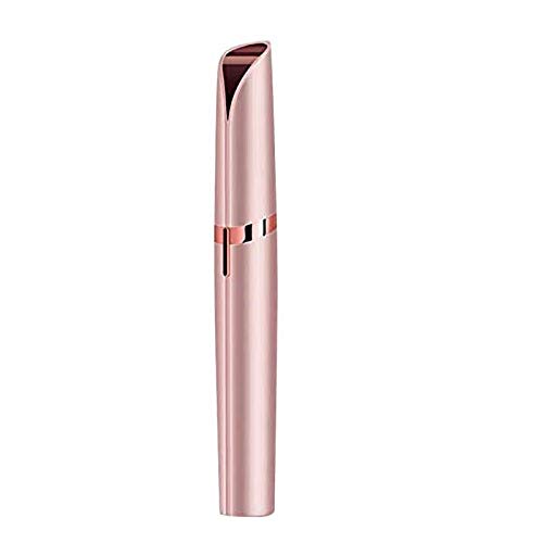 GoldTech Products Eye Brow Trimmer - Eyebrow Hair Remover, Portable Eyebrow Epilator Razor Pen with LED Light, Eyebrow Shaver Tool for Eye Brows, Face, Lips, Nose, Rose Gold
