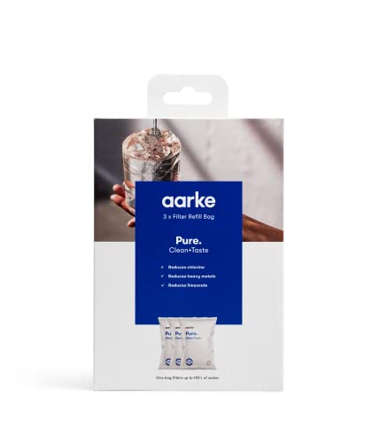 Aarke 3-Pack Pure Filter Refill Bags, Reducing Chlorine, Heavy Metals and Limescale