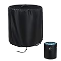 POMER Fire Column Cover, 24inch Round Fire Pit Cover for Outdoor Column Fire Bowl Waterproof Propane Gas Fire Pit Cover - 24" D x 27" H