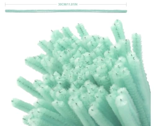 Image of Pastel Green Pipe Cleaners, Chenille Stems for Arts and Crafts, 100 Pcs Pack