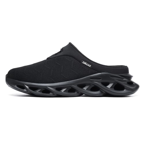 Image of Jakcuz Men Slip On Mules Lightweight Open Back Sneakers Breathable Walking Shoes