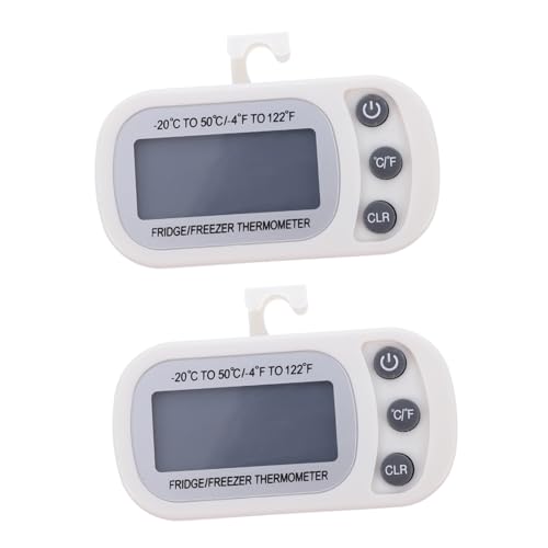 Cabilock 2 Pack Ipx3 Waterproof Digital Room Thermometer Fridge Temperature Meter LCD Indoor Thermometer