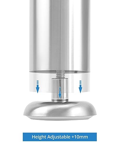 QWORK® 4 Pack 8” Furniture Legs 20x6cm, Adjustable 0-10mm, Stainless Steel Furniture Feet with Rubber Pad for Sofa Bed Table Cabinet - Image 3