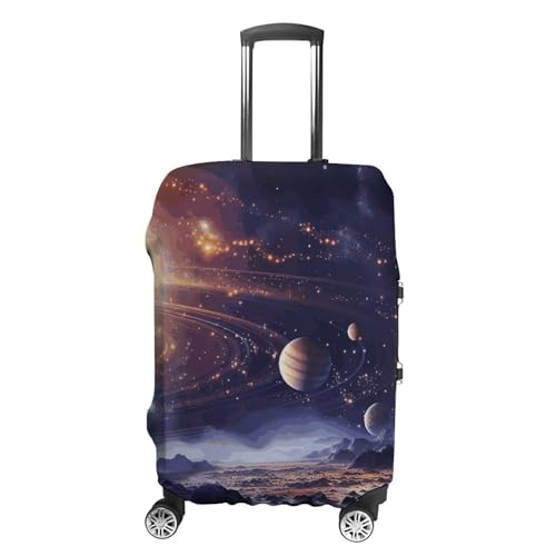 Outer Space Galaxy Universe Printed Luggage Cover Protector, Fits 18-32 Inch Luggage