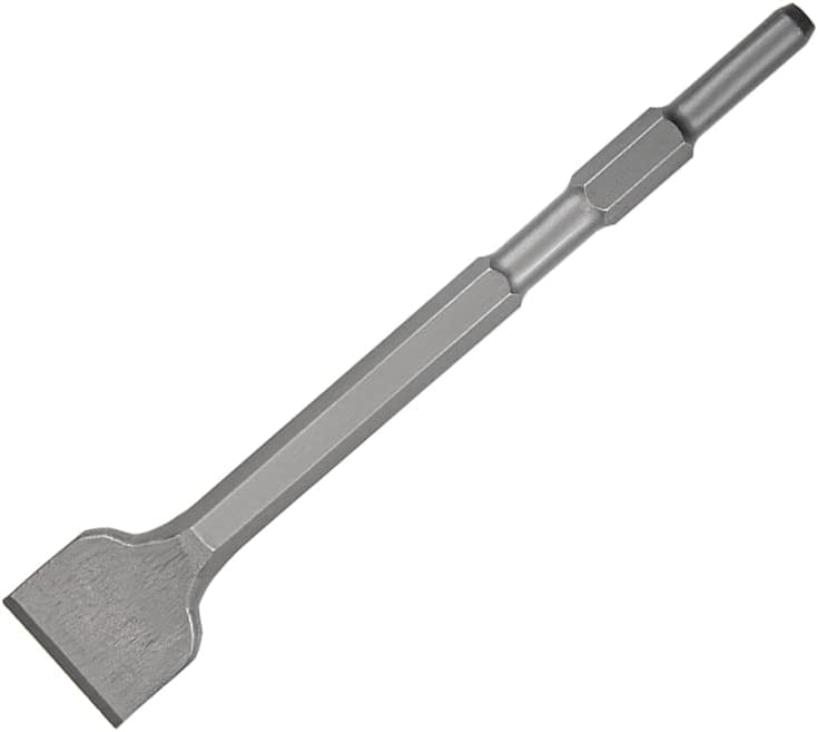 POWERTUFF Heavy Duty Scraping Chisel 75mm Dia 16'' Masonry Drill Bit Hex Shank for 5KG 0810T Electric Jack Hammer Remove Scale Edging Chipping Tool Falt Bit (17X400X75)