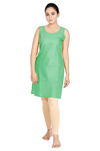 Image of Women's Cotton Long Camisole for Kurti /Suit Slip /Long Inner /Samij for Women Sameej /Knee Length Inner Wear /Sameez /Kurti Slip /Round Neck /Invisible