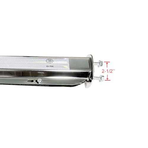 Image of Pair 30.25'' Chrome Heavy Duty 2.5 inch Bolt Spring Loaded Angled Mud Flap Hanger with Conspicuity Tape RH & LH for Semi Truck