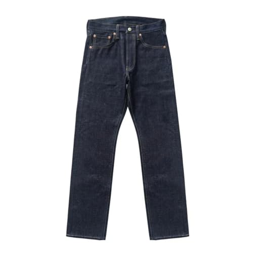 Men’S Vintage Slim Fit Sanforized Selvedge Denim Full Length Jeans Button Fly Midweight Daily Wear Pants2