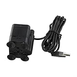 Bulevisiter Für ultra-leises USB-Tauchwasser, DC 5 V, 3 W, für Aquarium-Brunnen, 2,5 E+2 l/h Durchflussmenge, geräuscharm unter 40 dB, mit 4 Saugnäpfen für stabilen