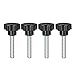 Tool parts 4 Pcs Star Knobs Grips M10 x 60mm Male Thread Steel Zinc Stud Replacement PP
