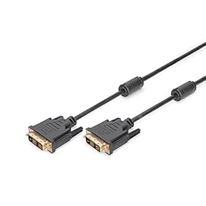 DIGITUS DVI-kabel – DVI-D (18+1) – Full HD – 2m – Single Link, 60Hz, 2xFerriet – Compatibel met monitor, TV, PC