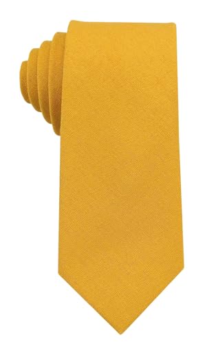 Image of Mens Solid Linen Ties - Slim Pattern Necktie for Men Wedding Groomsmen